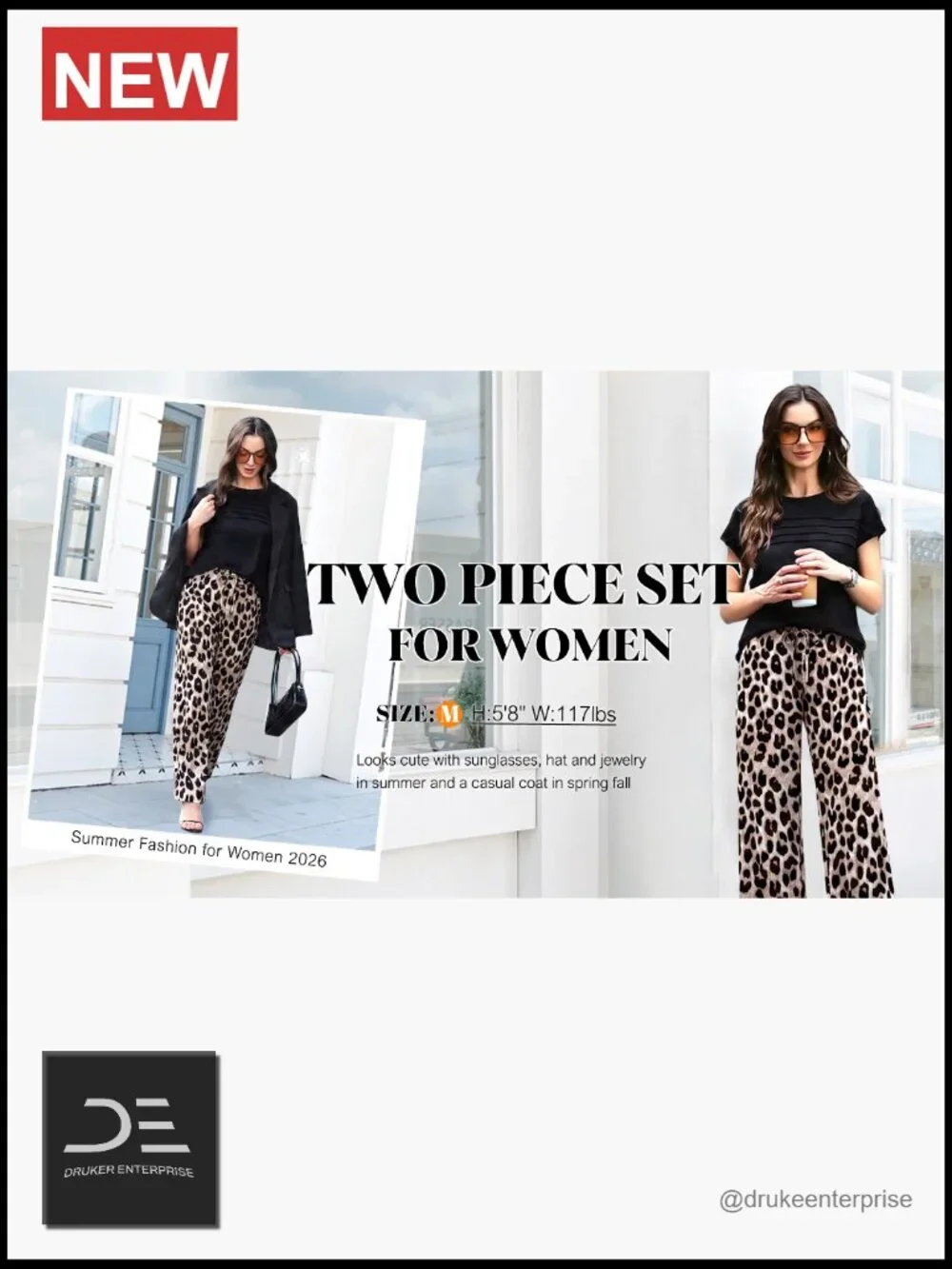 Matching Two Piece Set - Cap Sleeve Top & Wide Leg Pants